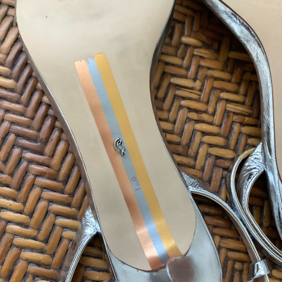 Sam Edelman Silver Rayelle Goatskin Leather Heels - Picture 13 of 16